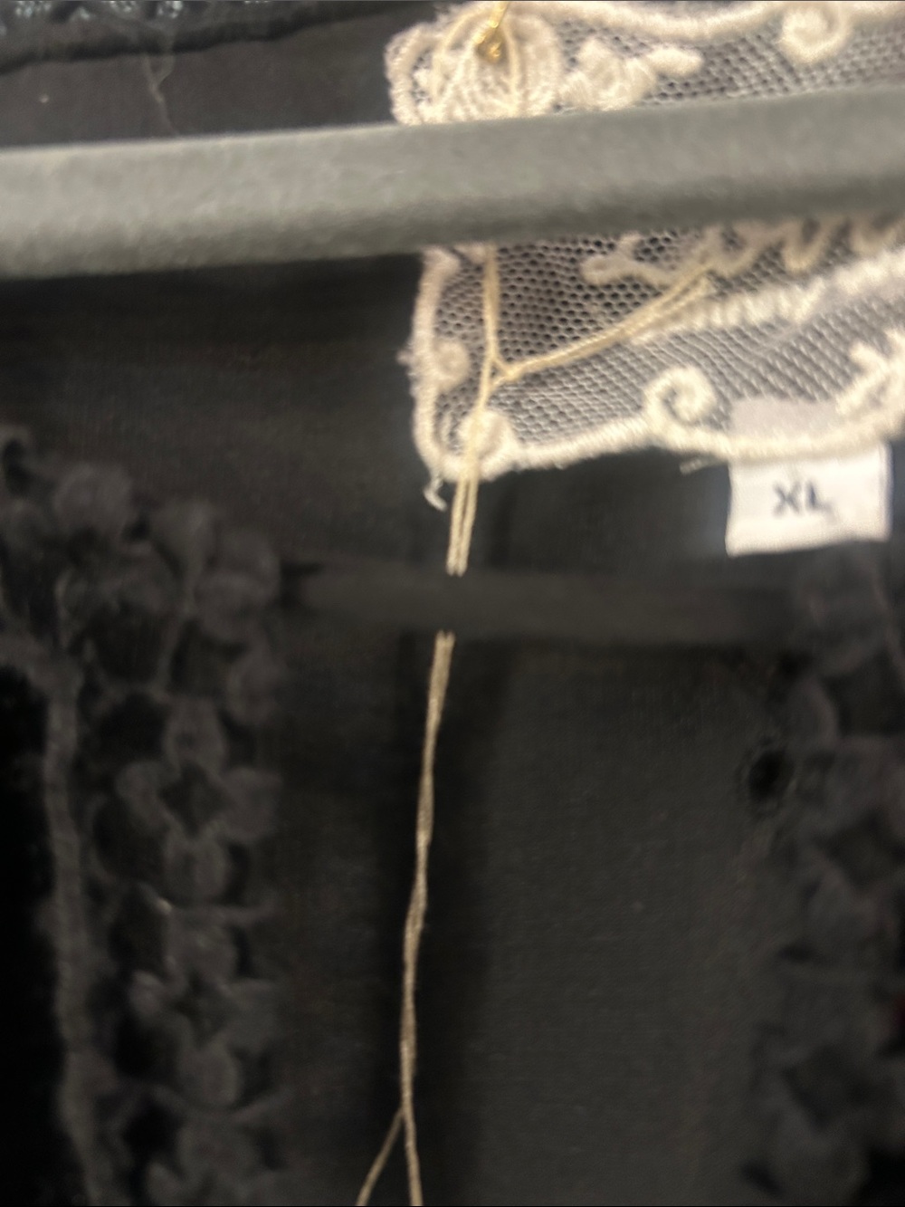 Johnny Was Althea Black Velvet Embroidered peasant V-Neck Tunic XL - Picture 9 of 9